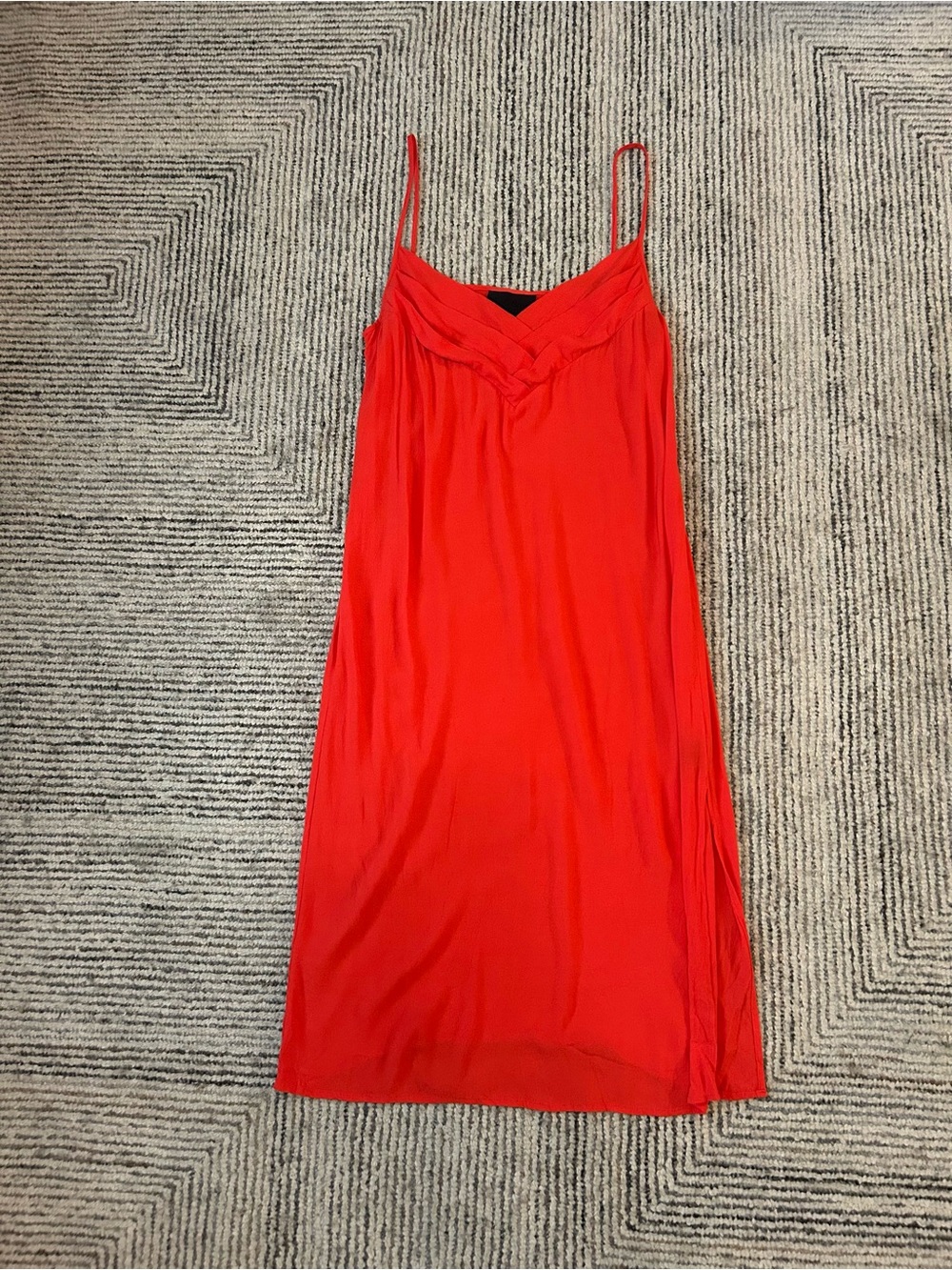 No. 6 Store Chili Red Midi Dress Spaghetti Strap V Neck Size 3 | US 8/10 Large